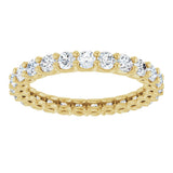 14K Gold Round Lab-Grown Diamond Low Profile Eternity Band - 2.5mm Stones - Yellow Gold - view 3