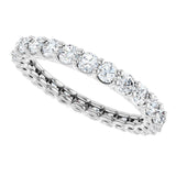 Platinum Round Lab-Grown Diamond Low Profile Eternity Band - 2.5mm Stones - view 5