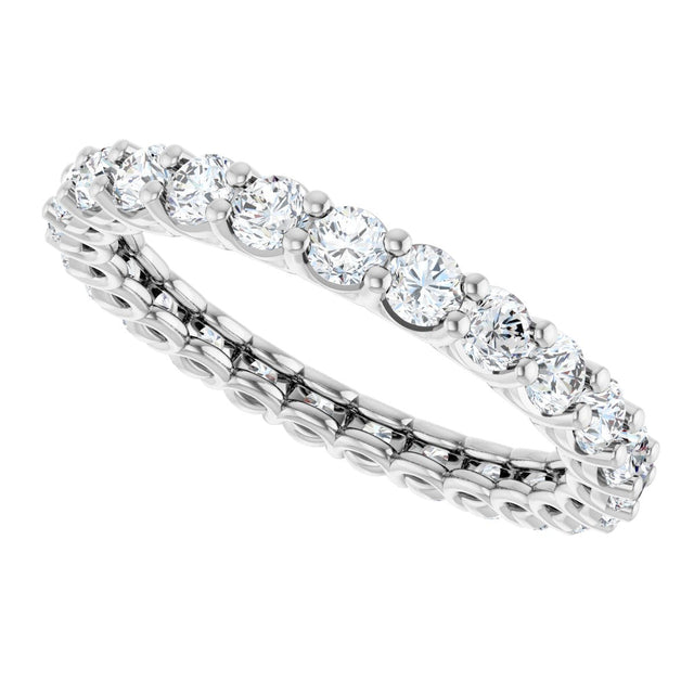 Platinum Round Lab-Grown Diamond Low Profile Eternity Band - 2.5mm Stones - view 5