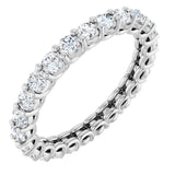 Platinum Round Natural Diamond Low Profile Eternity Band - 2.5mm Stones