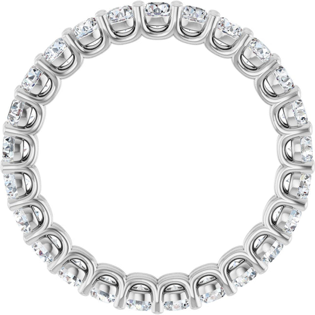 Platinum Round Natural Diamond Low Profile Eternity Band - 2.5mm Stones - view 2