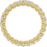 14K Gold Round Natural Diamond Low Profile Eternity Band - 2.5mm Stones - Yellow Gold - view 2