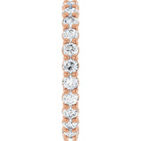 14K Gold Round Natural Diamond Low Profile Eternity Band - 2.5mm Stones - Rose Gold - view 4