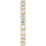 14K Gold Round Natural Diamond Low Profile Eternity Band - 2.5mm Stones - Yellow Gold - view 4