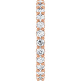 14K Gold Round Lab-Grown Diamond Low Profile Eternity Band - 2.5mm Stones - Rose Gold - view 4