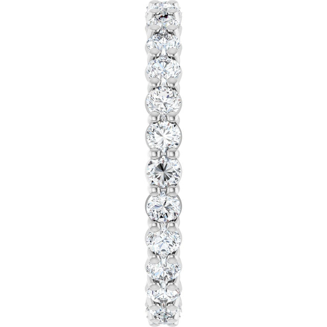 Platinum Round Lab-Grown Diamond Low Profile Eternity Band - 2.5mm Stones - view 4