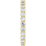 14K Gold Round Natural Diamond Low Profile Eternity Band - 2.5mm Stones - Yellow Gold - view 4