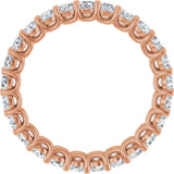 14K Gold Round Natural Diamond Low Profile Eternity Band - 2.5mm Stones - Rose Gold - view 2