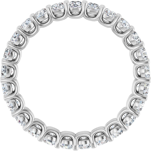 Platinum Round Lab-Grown Diamond Low Profile Eternity Band - 2.5mm Stones - view 2