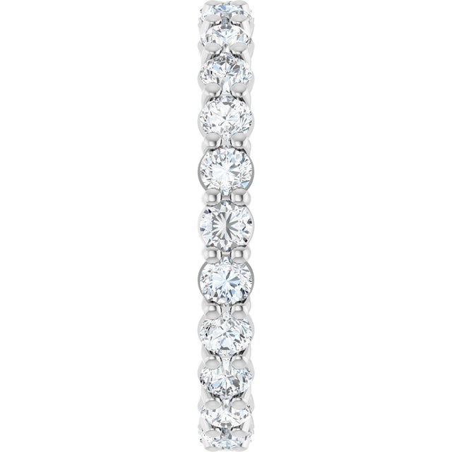Platinum Round Lab-Grown Diamond Low Profile Eternity Band - 2.5mm Stones - view 4