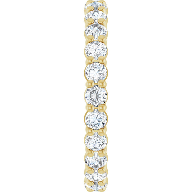 14K Gold Round Lab-Grown Diamond Low Profile Eternity Band - 2.5mm Stones - Yellow Gold - view 4