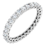 Platinum Round Natural Diamond Low Profile Eternity Band - 2.5mm Stones