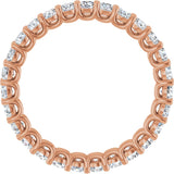 14K Gold Round Lab-Grown Diamond Low Profile Eternity Band - 2.5mm Stones - Rose Gold - view 2