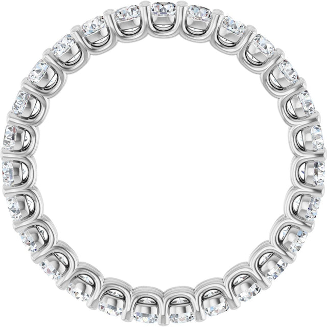 Platinum Round Natural Diamond Low Profile Eternity Band - 2.5mm Stones - view 2