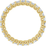 14K Gold Round Natural Diamond Low Profile Eternity Band - 2.5mm Stones - Yellow Gold - view 2