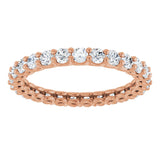 14K Gold Round Lab-Grown Diamond Low Profile Eternity Band - 2.5mm Stones - Rose Gold - view 3