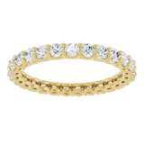 14K Gold Round Lab-Grown Diamond Low Profile Eternity Band - 2.5mm Stones - Yellow Gold - view 3