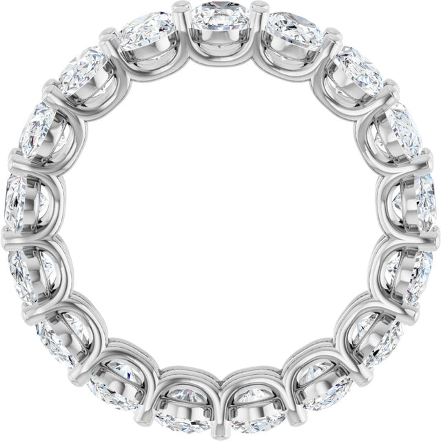 14K Gold Oval Lab-Grown Diamond Low Profile Eternity Band - 6x4mm Stones (Style 689503) - White Gold - view 2