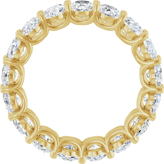 14K Gold Oval Natural Diamond Low Profile Eternity Band - 6x4mm Stones (Style 689503) - Yellow Gold - view 2