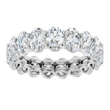 14K Gold Oval Natural Diamond Low Profile Eternity Band - 6x4mm Stones (Style 689503) - White Gold - view 3