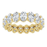 14K Gold Oval Natural Diamond Low Profile Eternity Band - 6x4mm Stones (Style 689503) - Yellow Gold - view 3