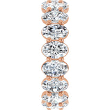 14K Gold Oval Natural Diamond Low Profile Eternity Band - 6x4mm Stones (Style 689503) - Rose Gold - view 4