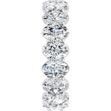 Platinum Oval Natural Diamond Low Profile Eternity Band - 6x4mm Stones (Style 689503) - view 4