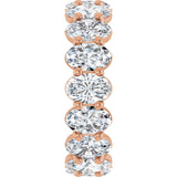 14K Gold Oval Lab-Grown Diamond Low Profile Eternity Band - 6x4mm Stones (Style 689503) - Rose Gold - view 4