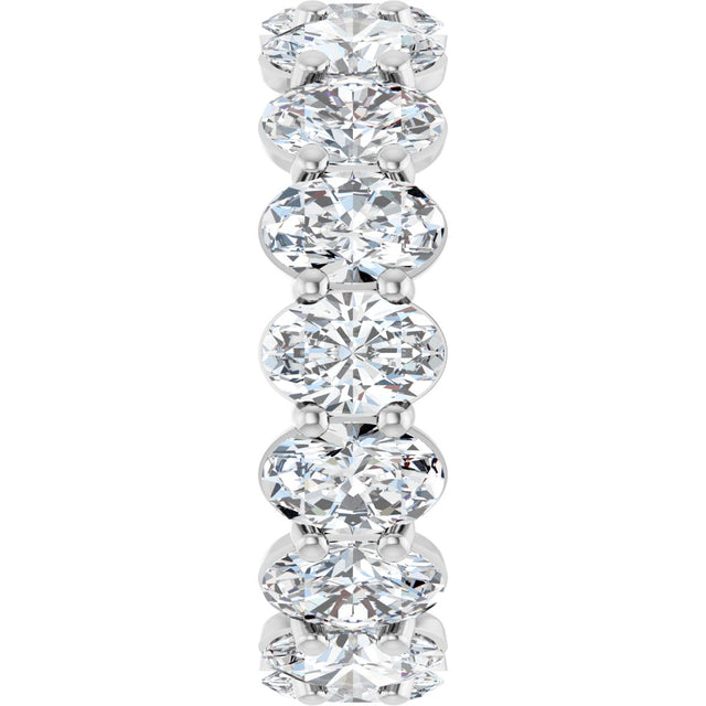 14K Gold Oval Lab-Grown Diamond Low Profile Eternity Band - 6x4mm Stones (Style 689503) - White Gold - view 4