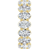 14K Gold Oval Natural Diamond Low Profile Eternity Band - 6x4mm Stones (Style 689503) - Yellow Gold - view 4