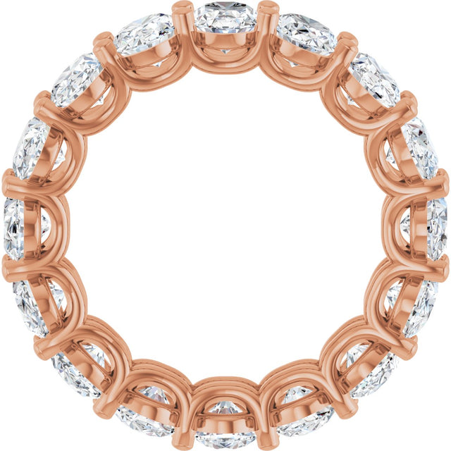 14K Gold Oval Lab-Grown Diamond Low Profile Eternity Band - 6x4mm Stones (Style 689503) - Rose Gold - view 2
