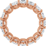 14K Gold Oval Natural Diamond Low Profile Eternity Band - 6x4mm Stones (Style 689503) - Rose Gold - view 2