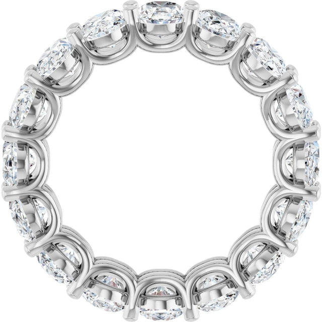 14K Gold Oval Lab-Grown Diamond Low Profile Eternity Band - 6x4mm Stones (Style 689503) - White Gold - view 2