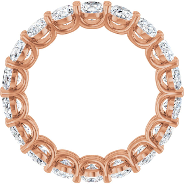 14K Gold Oval Lab-Grown Diamond Low Profile Eternity Band - 6x4mm Stones (Style 689503) - Rose Gold - view 2