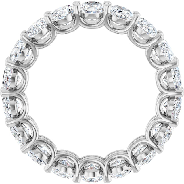 Platinum Oval Natural Diamond Low Profile Eternity Band - 6x4mm Stones (Style 689503) - view 2