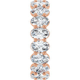 14K Gold Oval Lab-Grown Diamond Low Profile Eternity Band - 6x4mm Stones (Style 689503) - Rose Gold - view 4