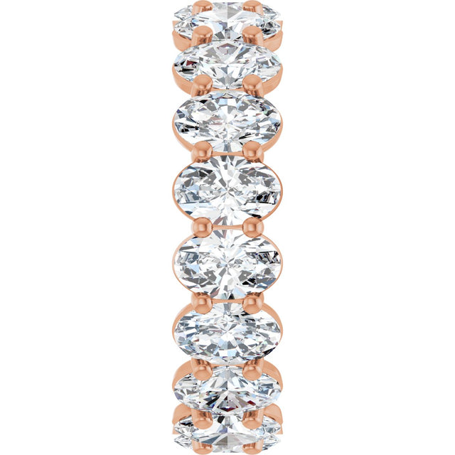 14K Gold Oval Lab-Grown Diamond Low Profile Eternity Band - 6x4mm Stones (Style 689503) - Rose Gold - view 4