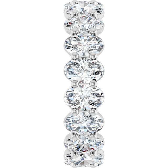 14K Gold Oval Lab-Grown Diamond Low Profile Eternity Band - 6x4mm Stones (Style 689503) - White Gold - view 4