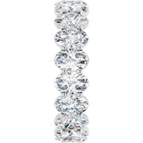 Platinum Oval Natural Diamond Low Profile Eternity Band - 6x4mm Stones (Style 689503) - view 4