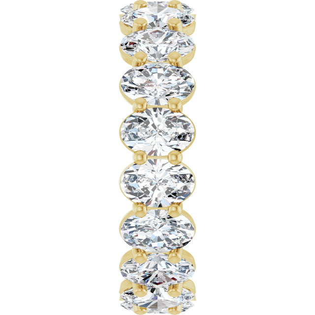 14K Gold Oval Lab-Grown Diamond Low Profile Eternity Band - 6x4mm Stones (Style 689503) - Yellow Gold - view 4