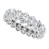 Platinum Oval Natural Diamond Low Profile Eternity Band - 6x4mm Stones (Style 689503) - view 5