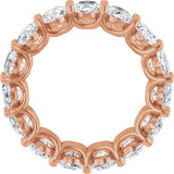 14K Gold Oval Natural Diamond Low Profile Eternity Band - 6x4mm Stones (Style 689503) - Rose Gold - view 2