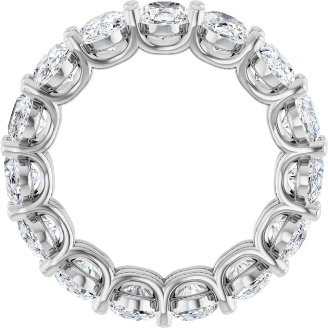 14K Gold Oval Natural Diamond Low Profile Eternity Band - 6x4mm Stones (Style 689503) - White Gold - view 2