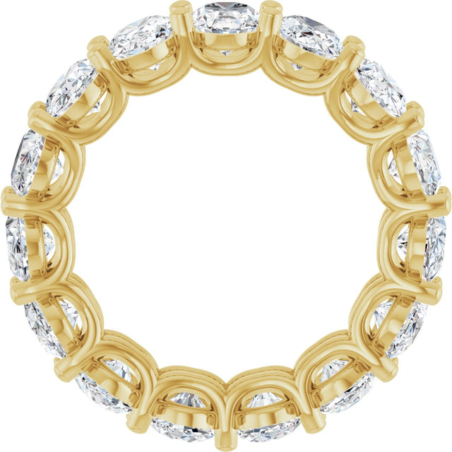 14K Gold Oval Natural Diamond Low Profile Eternity Band - 6x4mm Stones (Style 689503) - Yellow Gold - view 2