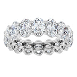 Platinum Oval Natural Diamond Low Profile Eternity Band - 6x4mm Stones (Style 689503) - view 3