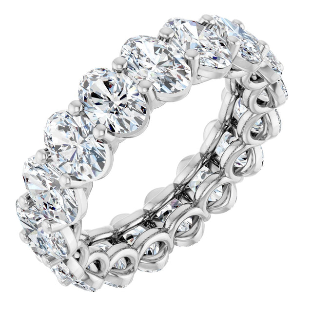 Platinum Oval Lab-Grown Diamond Low Profile Eternity Band - 6x4mm Stones (Style 689503)