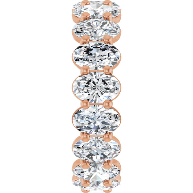 14K Gold Oval Lab-Grown Diamond Low Profile Eternity Band - 6x4mm Stones (Style 689503) - Rose Gold - view 4