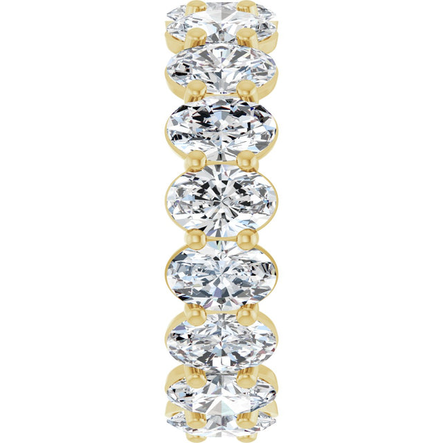 14K Gold Oval Lab-Grown Diamond Low Profile Eternity Band - 6x4mm Stones (Style 689503) - Yellow Gold - view 4