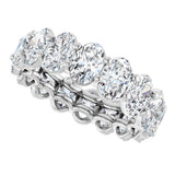 14K Gold Oval Lab-Grown Diamond Low Profile Eternity Band - 6x4mm Stones (Style 689503) - White Gold - view 5