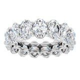 14K Gold Oval Lab-Grown Diamond Low Profile Eternity Band - 6x4mm Stones (Style 689503) - White Gold - view 3